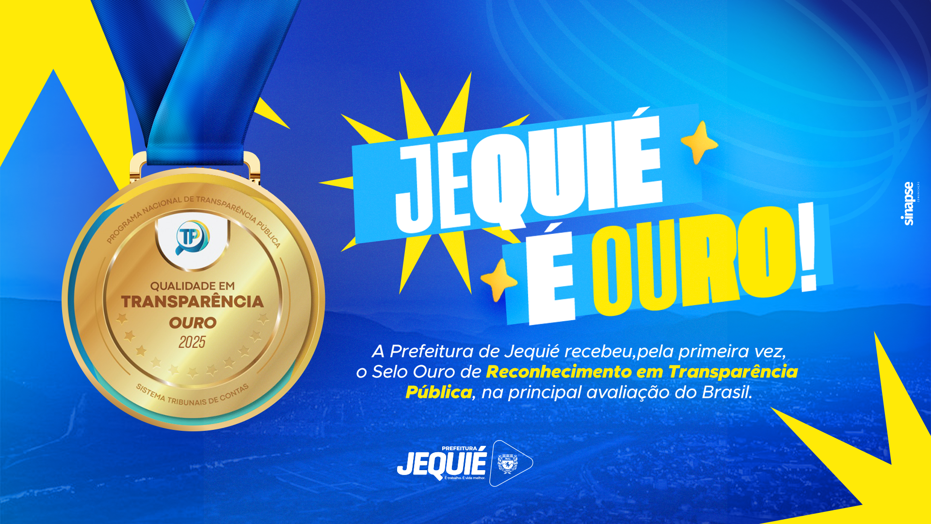 De forma inédita, Prefeitura de Jequié conquista Selo Ouro de Transparência Pública